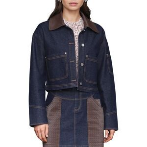 Avec Les Filles Womens  Trucker Jacket, Blue